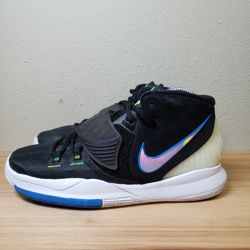 Nike Size 6.5Y Kyrie 6 Black White Soar Iridescent Swoosh Basketball Lifestyle‎